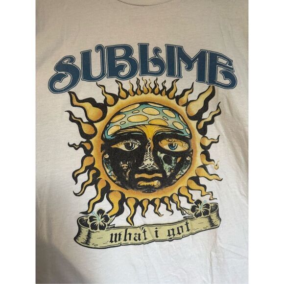 Sublime white retro what I got sun short sleeve T-shirt sz 2XL band tee trashed - Picture 10 of 11